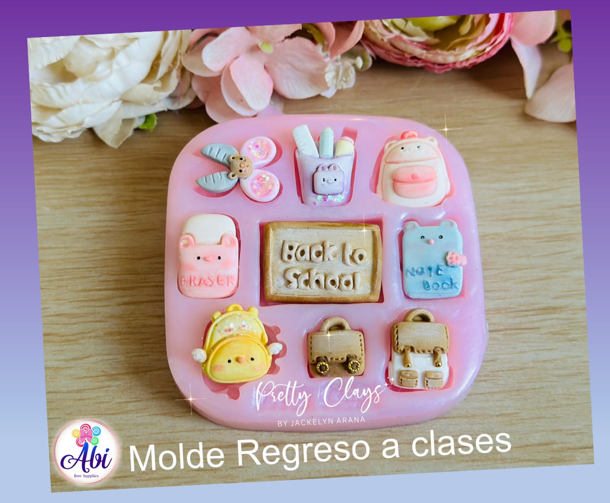 Molde de Silicon Regreso a Clases Pretty Clays