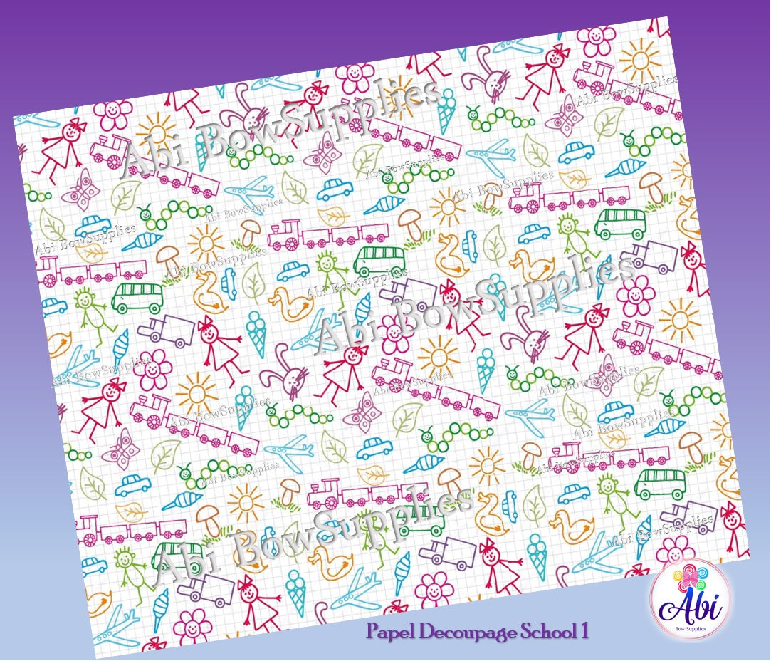 Papel Decoupage School 1
