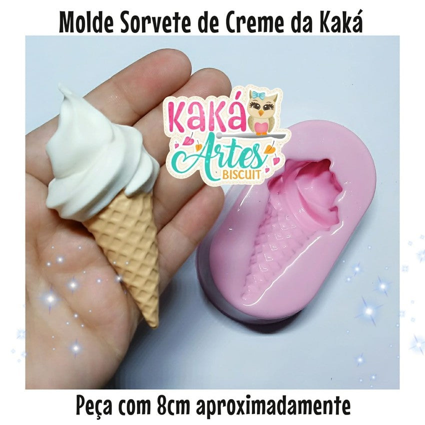 Molde de Silicon Sorvete Casquinha da Kaka.