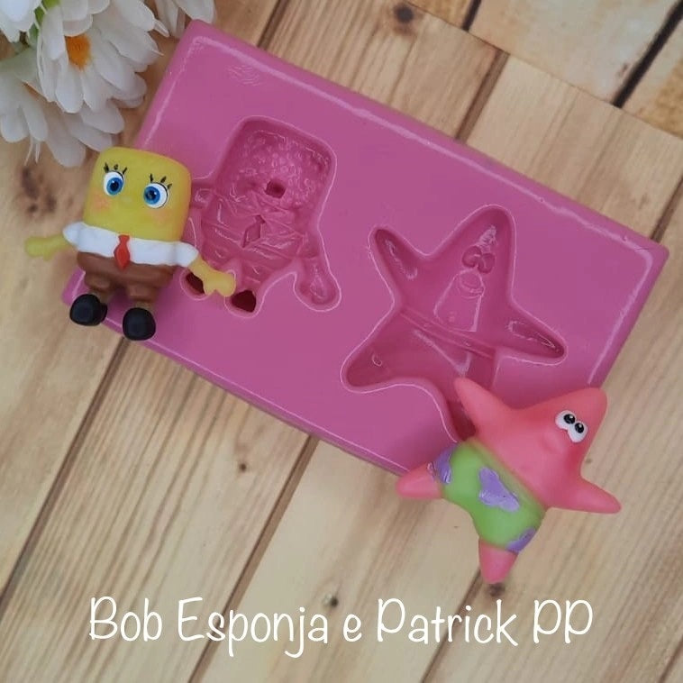 Molde de Silicon Sponge Bob and Patrick PP MDR