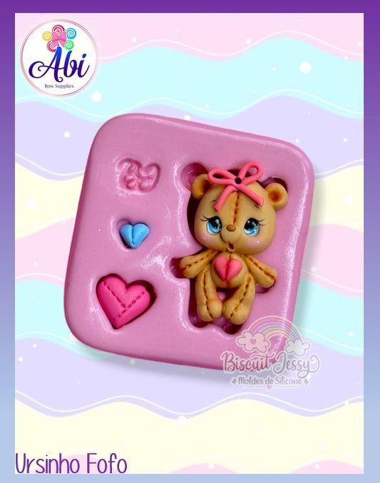 Molde de Silicon Ursinho Fofo Biscuit Jessy