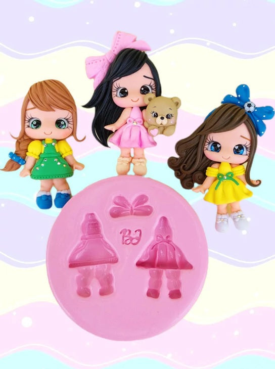 Molde de Silicon Vestidinhos 3 Biscuit Jessy