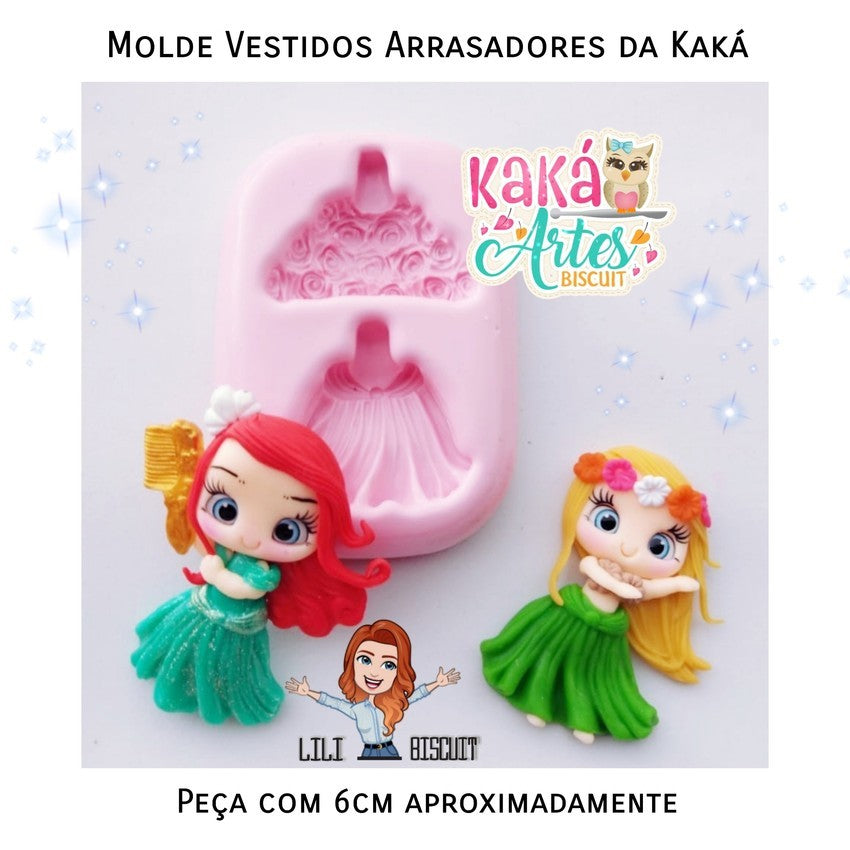 Molde de Silicon Vestidos Arrasadores da Kaká.
