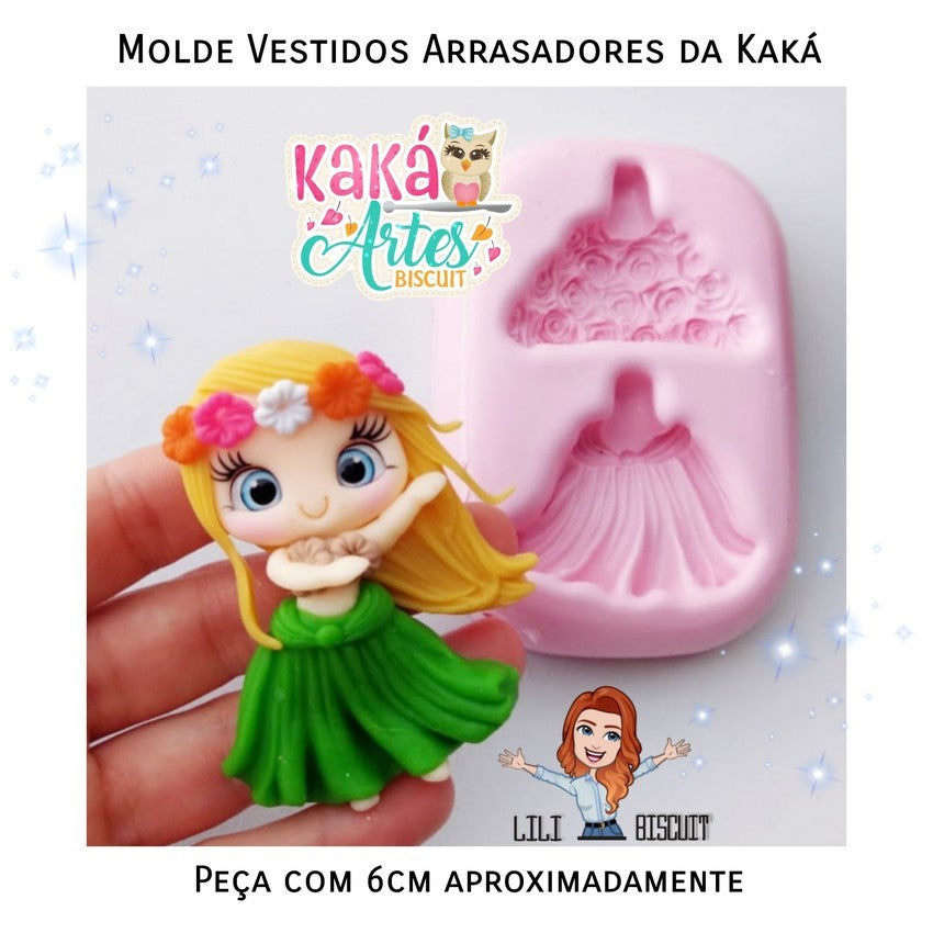 Molde de Silicon Vestidos Arrasadores da Kaká.