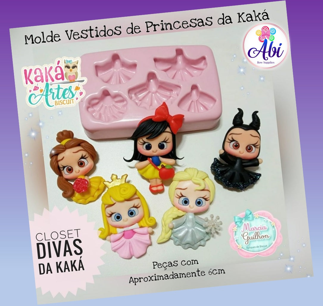 Molde de Silicon Vestidos de Princesas da Kaka