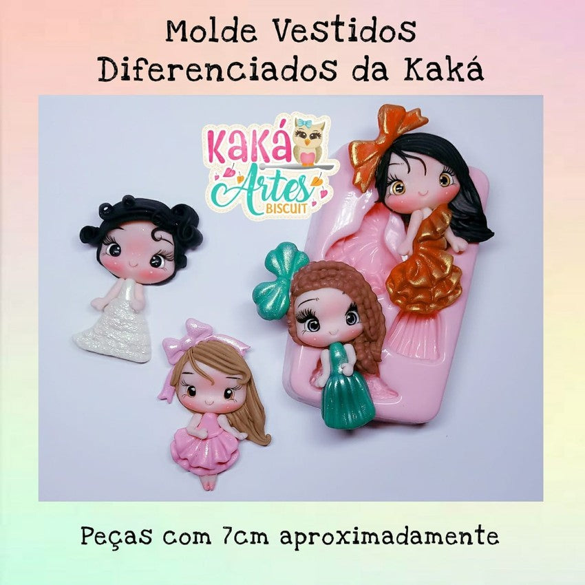 Molde de Silicon Vestidos Diferenciados da Kaká.