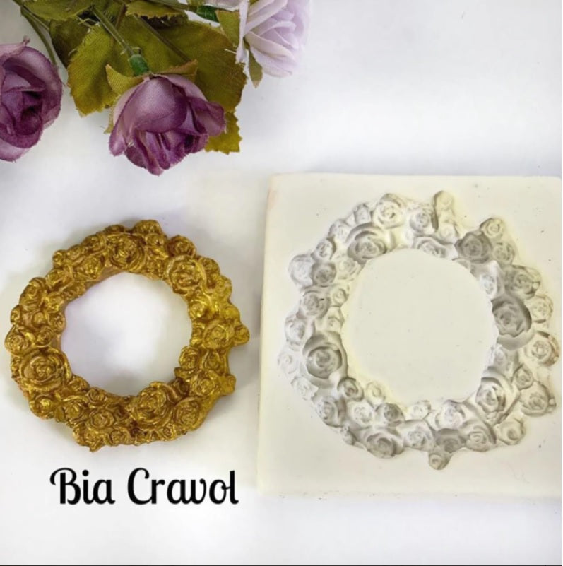 Molde de Silicon Moldura con Flor - Cog. 55