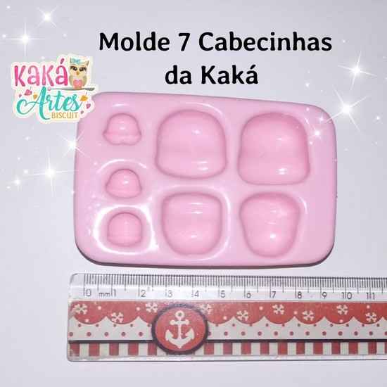 Molde de Silicon 7 Cabecinhas Kaka Artes.