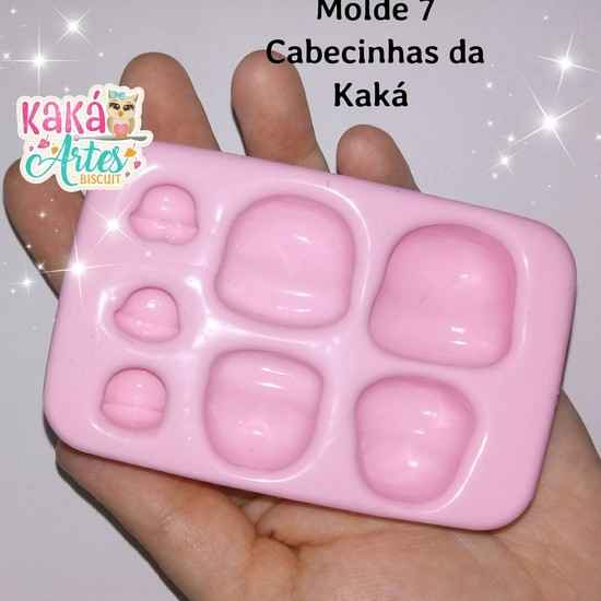 Molde de Silicon 7 Cabecinhas Kaka Artes.