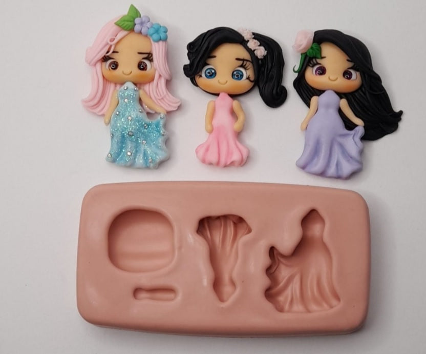 Molde de Silicon Mini Vestido Real Sandra Alves.