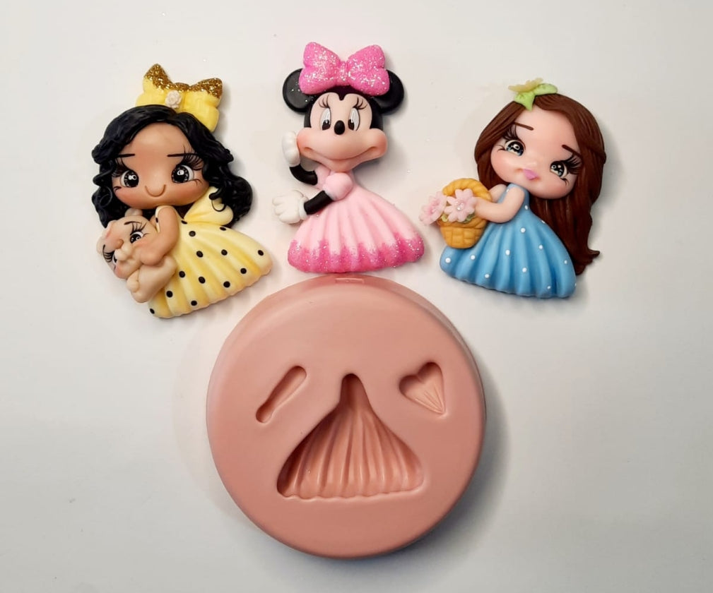 Molde de Silicon Vestido de Lado Sandra Alves.