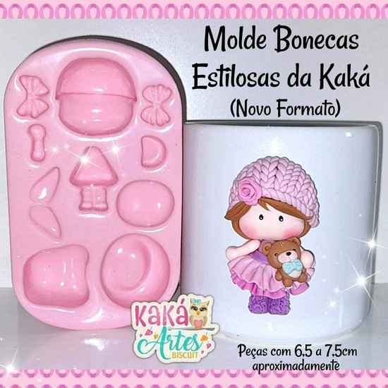 Molde de Silicon Molde Bonecas Estilosas da Kaká (Novo Formato)