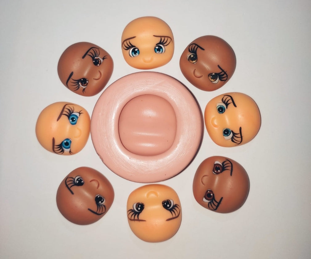 Molde de Silicon Cabecinha Fofa 4 Sandra Alves.