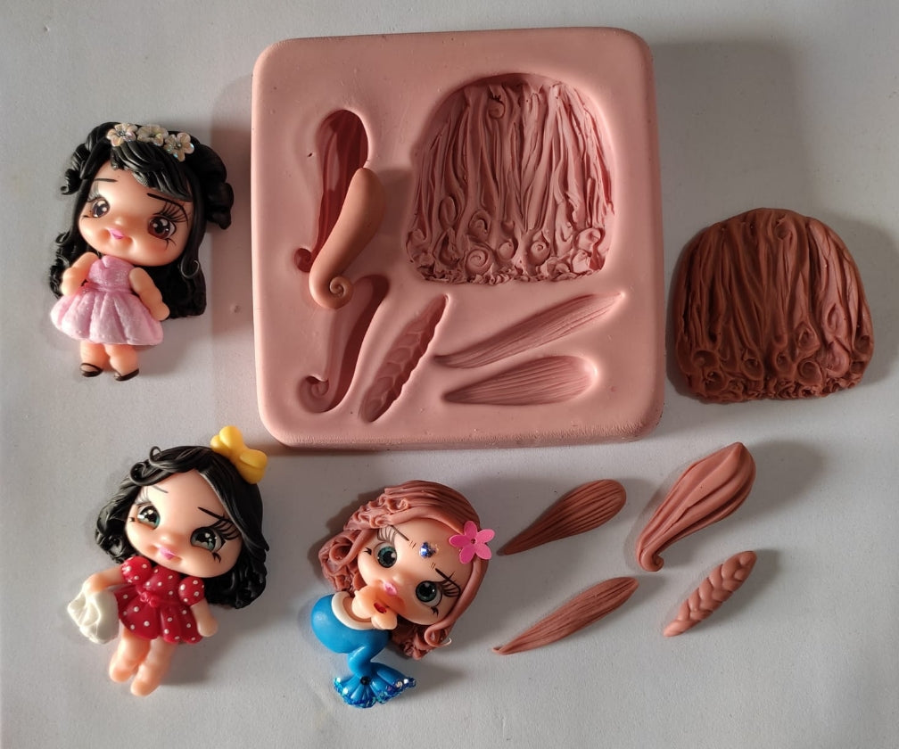 Molde de Silicon Cabelinhos da Sandrinha 1 Sandra Alves.