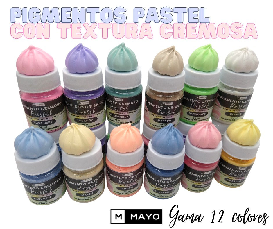 Gama de pigmentos pastel textura cremosa (12 colores)