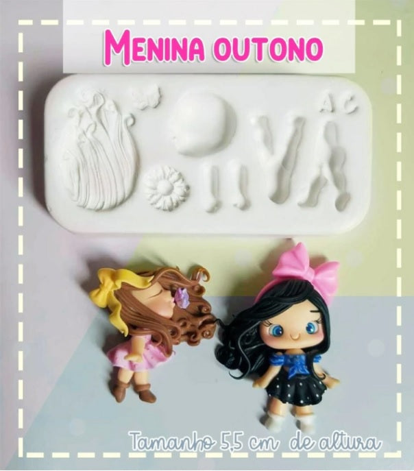 Molde de Silicon Menina Outono