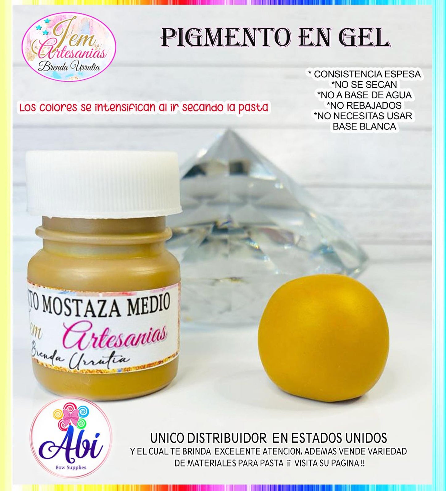 Pigmento en Gel color Mostaza Medio BU