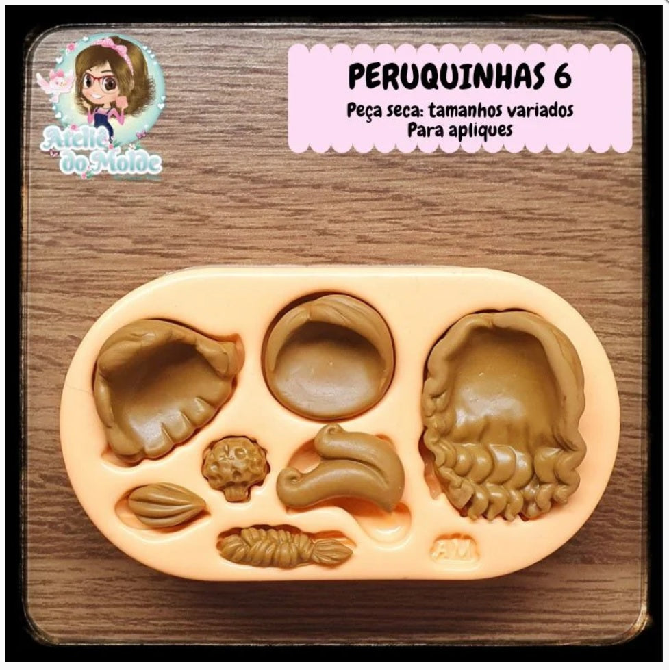 Molde de Silicon Peruquinhas 6 AdM