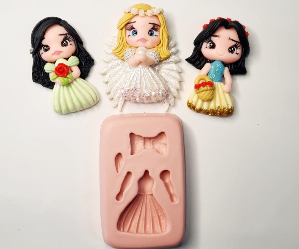 Molde de Silicon Princesinha floquinho Sandra Alves.
