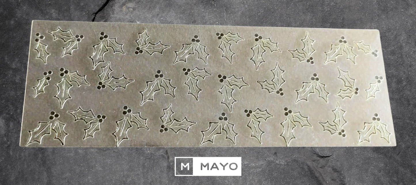 Stencil Acebos Navideños