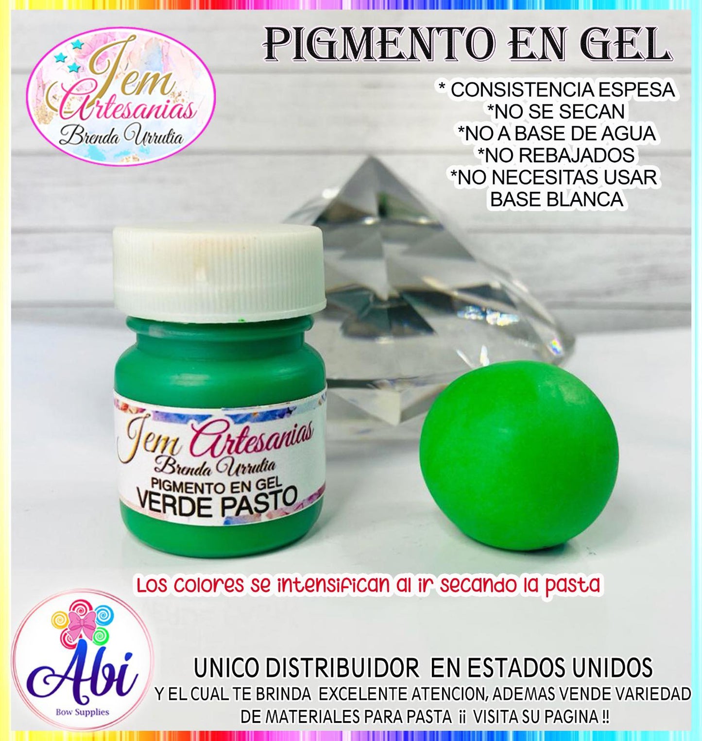 Pigmento en Gel color Verde Pasto BU