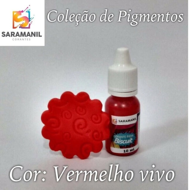 Colorante Pigmento Liquido Saramanil Vermelho Vivo