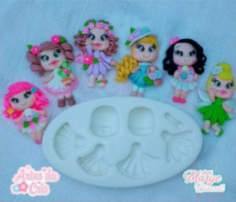 Molde de Silicon Vestidinhos da Marye Artes da Cris