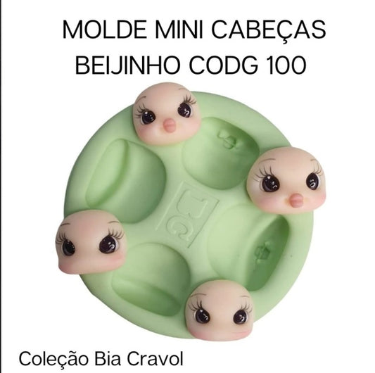 Molde de Silicon Mini Cabecas Beijinho Mod 100 BC