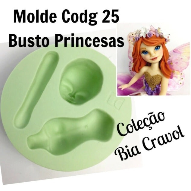 Molde de Silicon Busto de Princesa mod25 BC