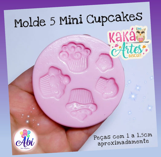 Molde de Silicon 5 Mini Cupcakes Kaka Artes