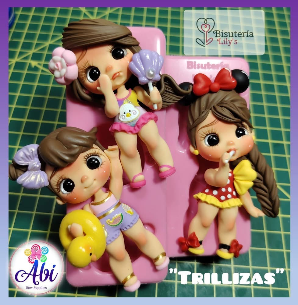 Molde de Silicon Trillizas. Coleccion Magica. Bisutería Lily’s