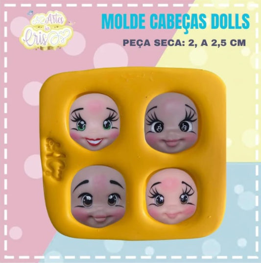 Molde de Silicon Cabecas Dolls AC