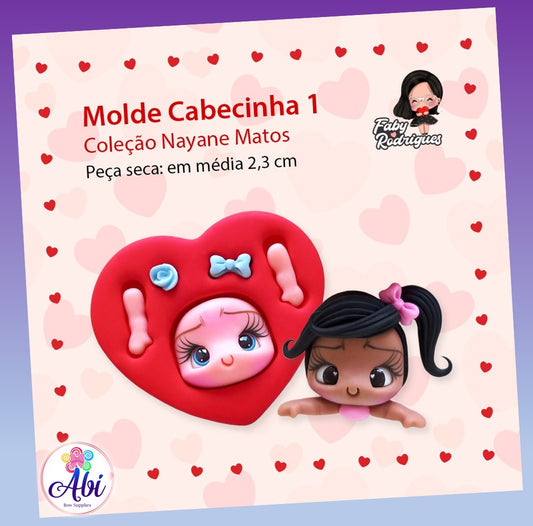 Molde de Silicon Cabecinha 1. Faby Rodrigues
