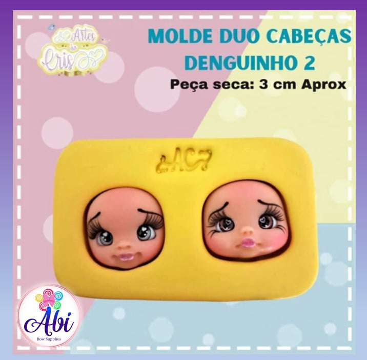 Molde de Silicon Duo Cabeca Denguinho 2 AC