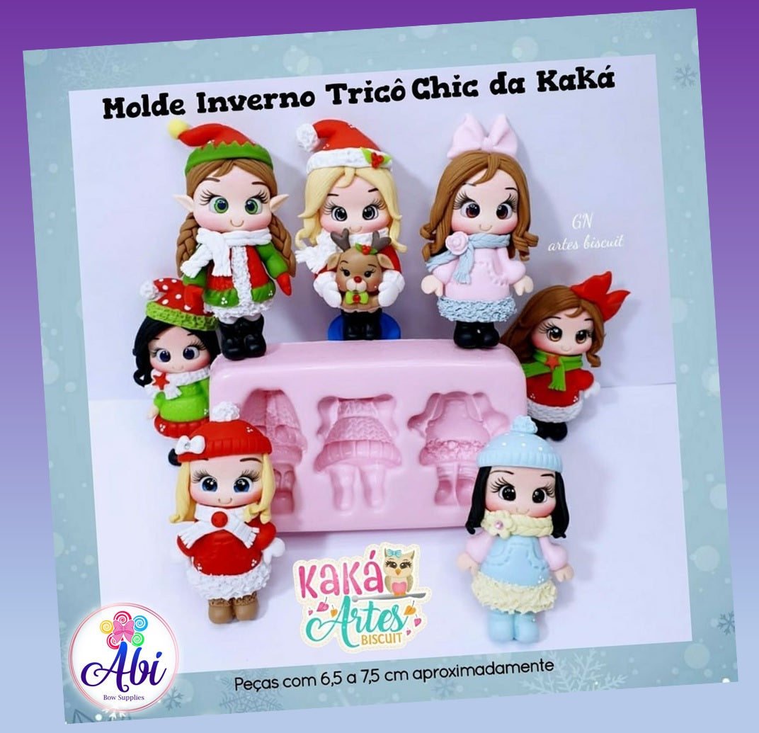 Molde de Silicon Inverno Trico Chic da Kaka