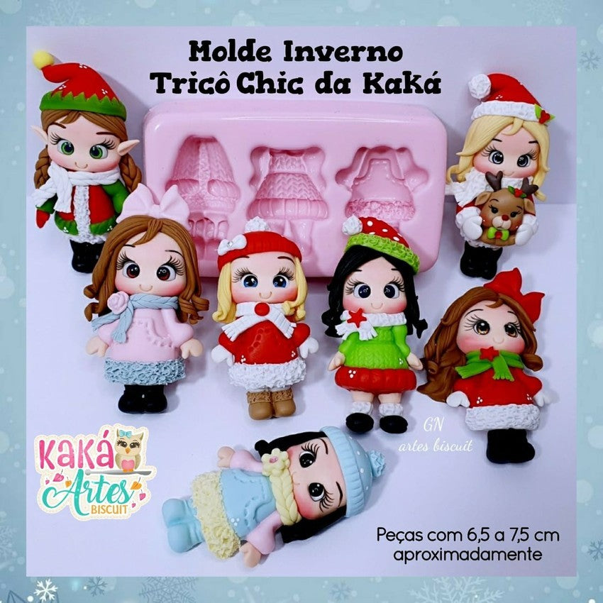 Molde de Silicon Inverno Trico Chic da Kaka