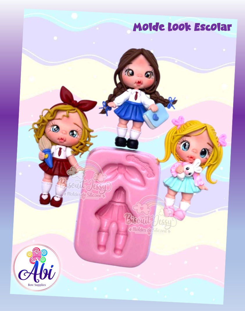 Molde de Silicon Look Escolar. Biscuit Jessy