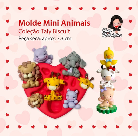Molde de Silicon Mini Animais. Faby Rodrigues
