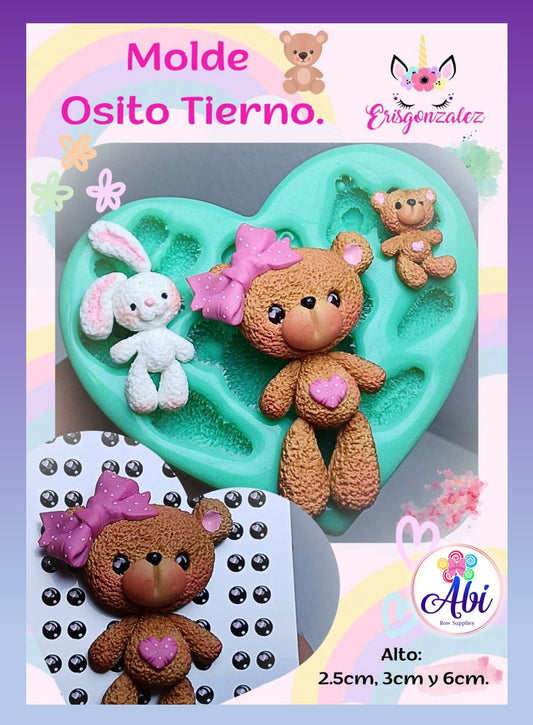 Molde de Silicon Osito Tierno ErisGonzalez