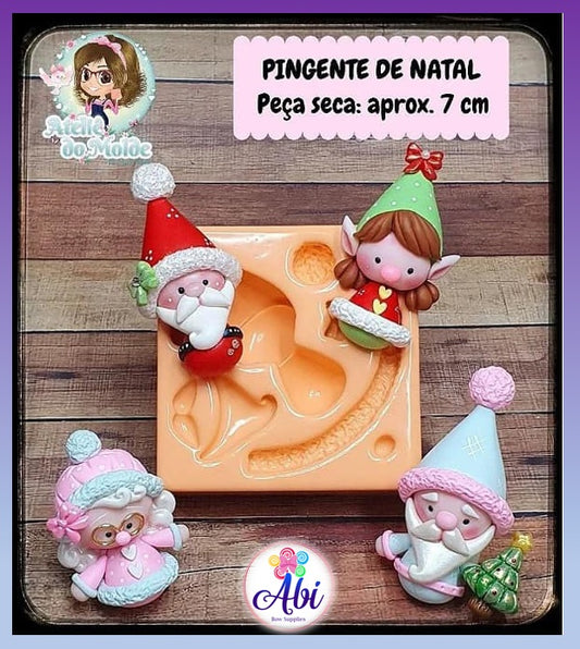 Molde de Silicon Pingente de Natal AdM