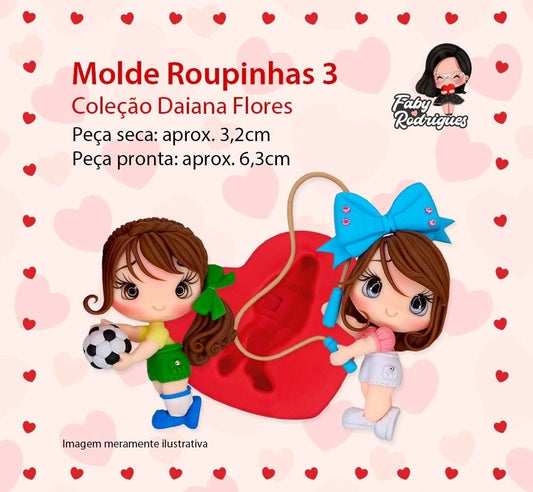 Molde de Silicon Roupinhas 3 Faby Rodrigues