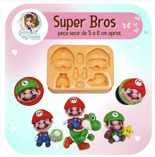 Molde de Silicon Super Bros (Mario y Luigi) AdM