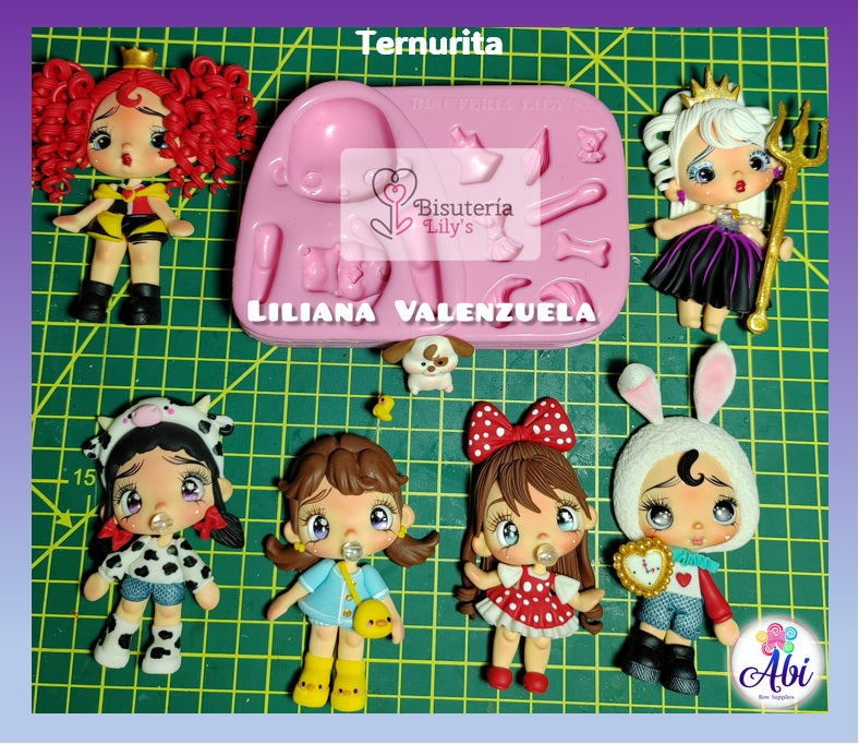 Molde de Silicon Ternurita. Coleccion Ternuritas Bisuteria Lily's