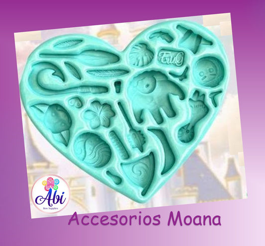 Molde de Silicon Accesorios Moana. Eris Gonzalez