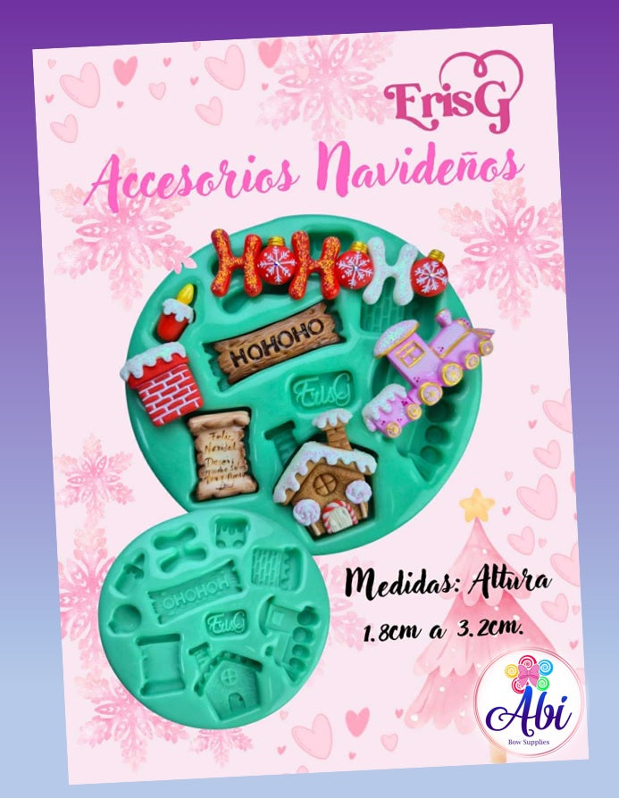 Molde de Silicon Accesorios Navidenos. ErisGonzalez
