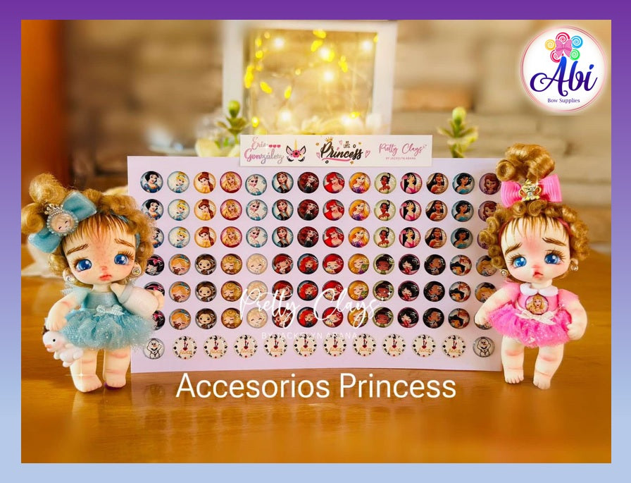 Stickers Resinados Accesorios Princesas Pretty Clays