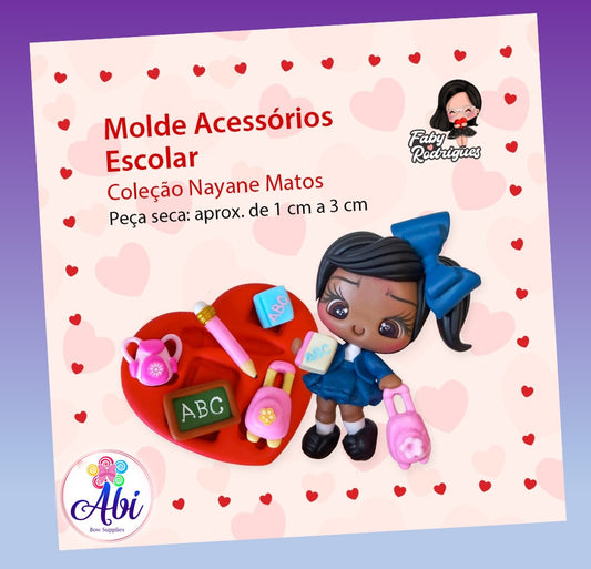Molde de Silicon Acessorios Escolar Faby Rodrigues.