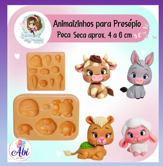 Molde de Silicon Animaizinhos para Presepio AdM