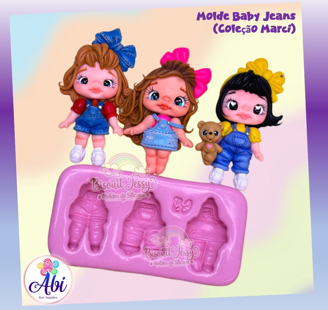 Molde de Silicon Kit Baby Jeans Biscuit Jessy