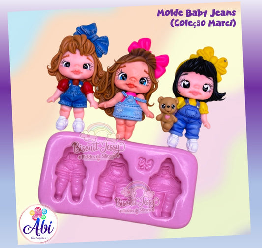 Molde de Silicon Kit Baby Jeans Biscuit Jessy